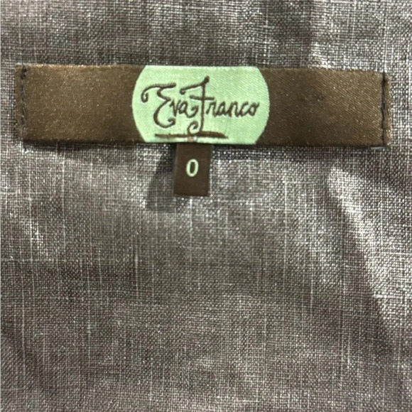 NWT Eva Franco Linen Shift dress With Glittery bodice sample sz 0 - Picture 7 of 7